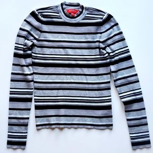Guess striped long sleeve mock neck